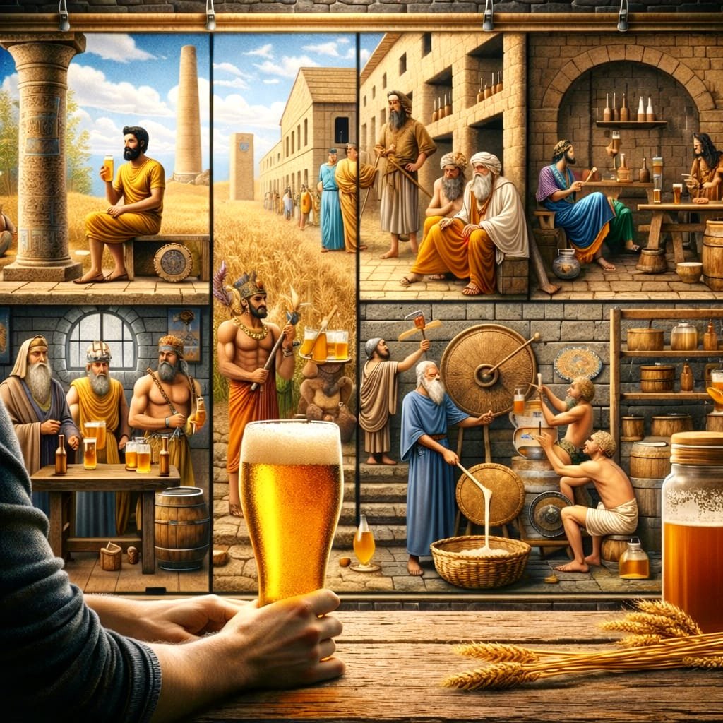 A primeira prova sólida da produção de cerveja vem do período dos sumérios por volta de 4.000 a.C